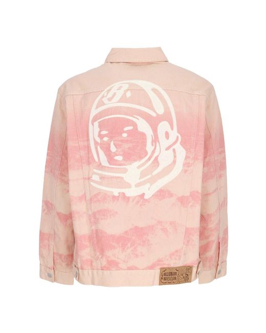 Billionaire Jassen ,Roze ,Denim Mountain Print Astro Denim Jacket in het Pink voor heren