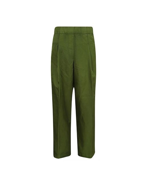 Dries Van Noten Green Straight Trousers