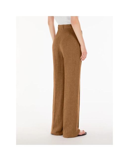 Trousers > wide trousers Max Mara Studio en coloris Brown
