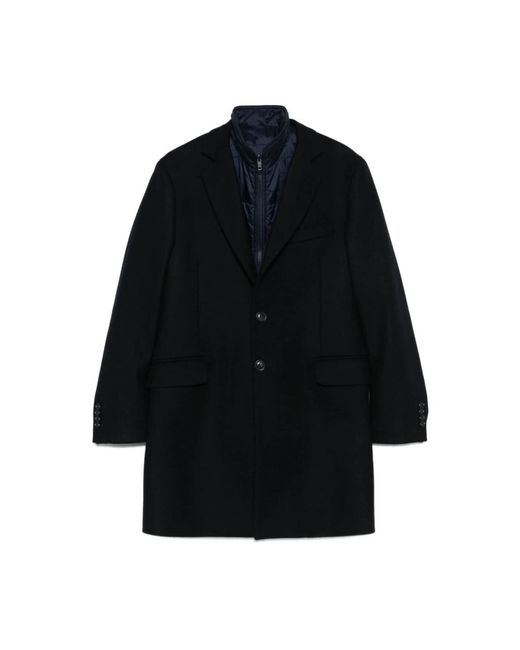 Fay Black Single-Breasted Coats for men
