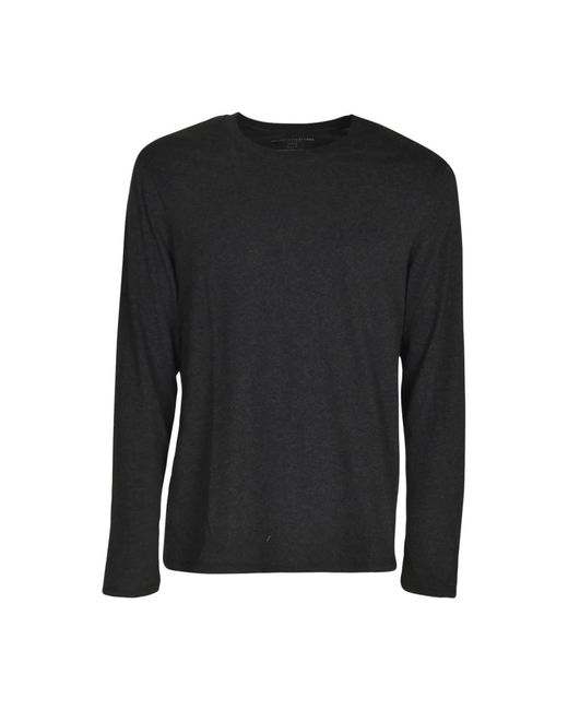 Majestic Filatures Black Long Sleeve Tops for men