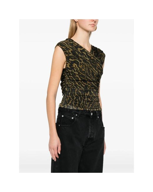 Ganni Green Sleeveless Tops