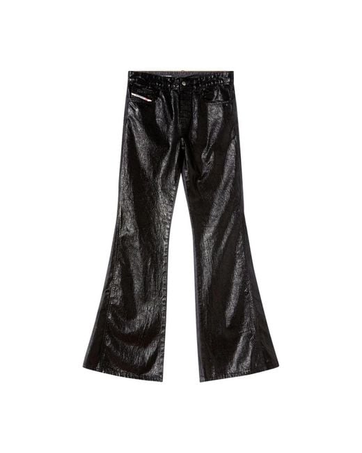 DIESEL Black Wide Trousers for men