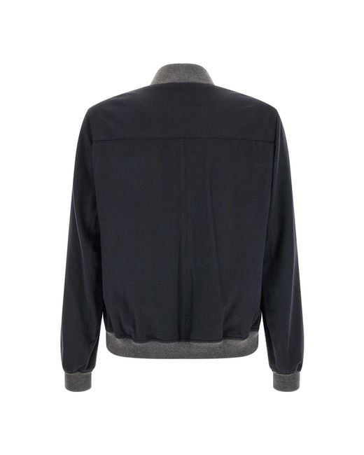 Brunello Cucinelli Blue Bomber Jackets for men