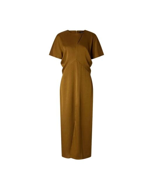 Soeur Kleedjes ,Bruin ,Polyester Gedrapeerd Jurk in het Metallic