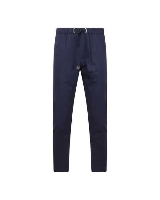 White Sand Blue Slim-Fit Trousers for men