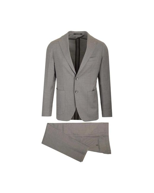 Tagliatore Gray Single Breasted Suits for men