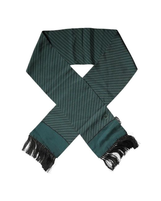 Dolce & Gabbana Accessoires ,Groen ,Donkergroene Halsdoek Met Franjes in het Green