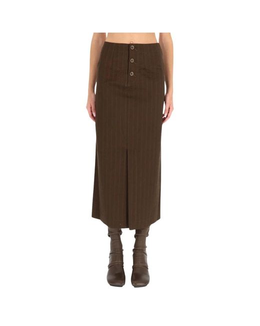 Uma Wang Gink Midi Rok in het Brown