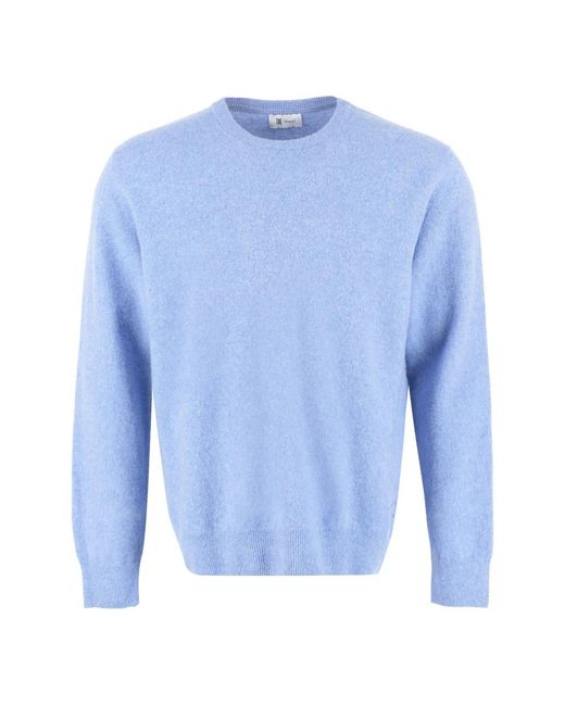 THE (Alphabet) Blue Round-Neck Knitwear for men