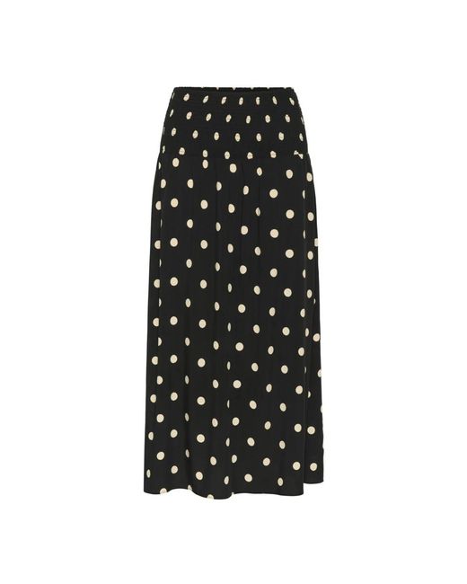 Saint Tropez Rokken ,Zwart ,Maxi Rok Zwart Creme Brulee Grote Stip in het Black