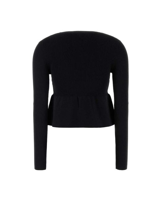 Ganni Truien & Vesten ,Zwart ,Nylon Stretch Viscose Blend Zwarte Cardigan in het Black