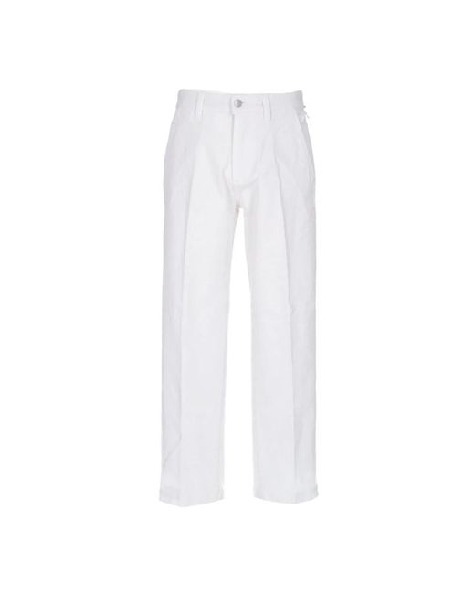 Obey White Straight Trousers for men