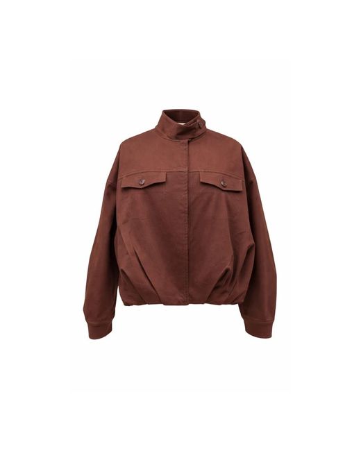 Soallure Brown Bomber Jackets