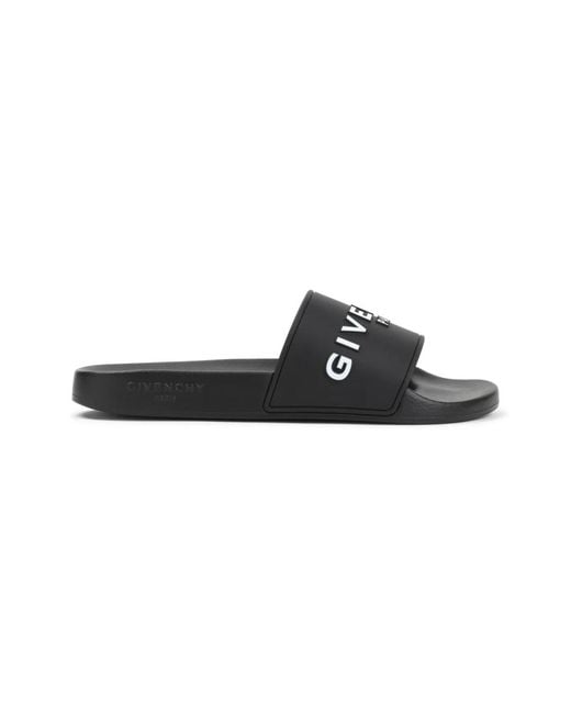 Givenchy Black Slide Flat Sandals for men