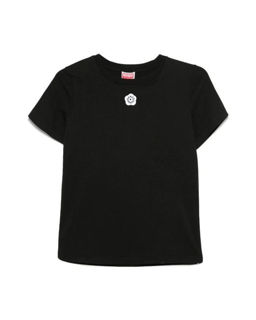 KENZO Tops ,Zwart ,Katoen Boke Flower 2.0 T-Shirt in het Black