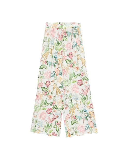 120% Lino White Wide Trousers