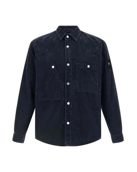 Stone Island Blue Denim Shirts for men