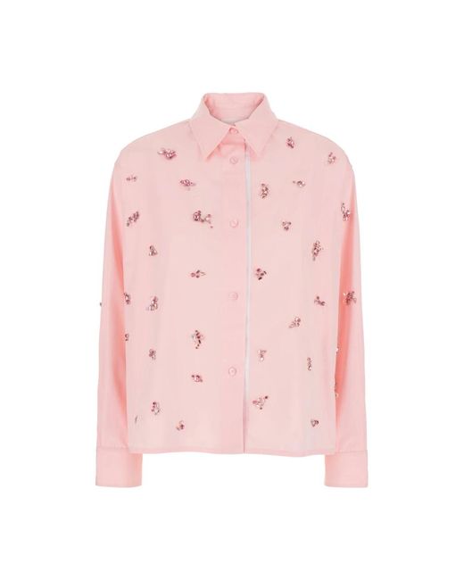 Des Phemmes Overhemden ,Roze ,Katoen Roze Katoenen Overhemd Met Klassieke Kraag in het Pink