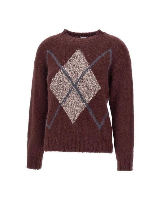 Eleventy Women's Brown Round-Neck Knitwear