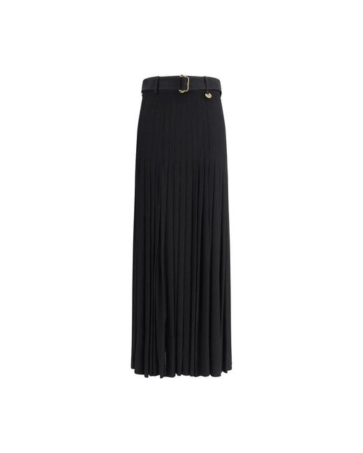 Burberry Black Pleated Midi Skirt