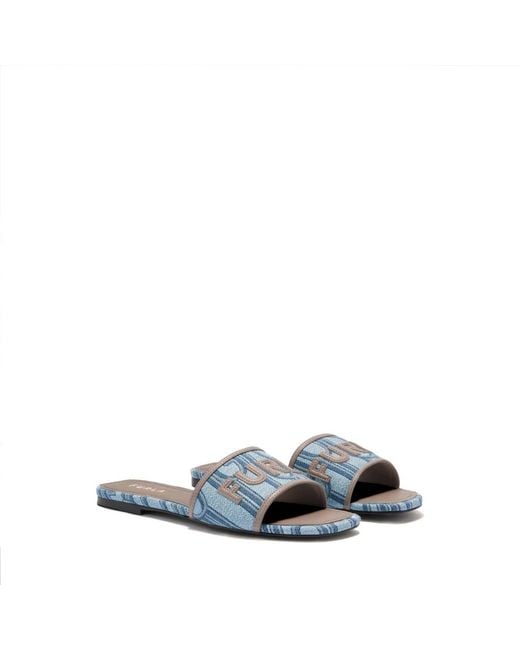 Furla Blue Sliders