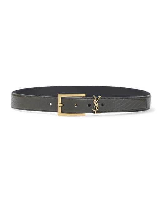 Saint Laurent Black Cassandre Gürtel
