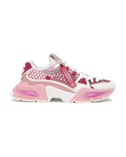 Dolce & Gabbana Pink Mixed-Material Airmaster Sneakers