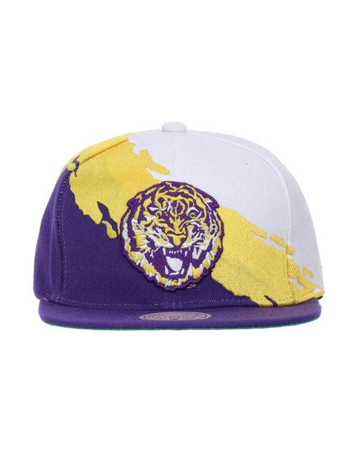 Mitchell & Ness Accessoires ,Veelkleurig ,Polyester Lsu Tigers Snapback Pet in het Blue voor heren