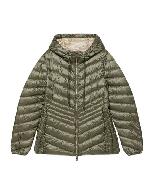 Oltre Jassen ,Groen ,Polyester Lichtgewicht Gewatteerde Jas Met Capuchon in het Green