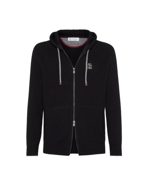 Zip-Throughs Brunello Cucinelli pour homme en coloris Black