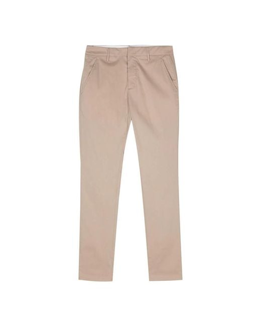 Pantaloni gaubert in cotone di Dondup in Natural da Uomo