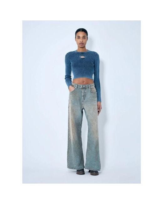 DIESEL Blue Round-Neck Knitwear