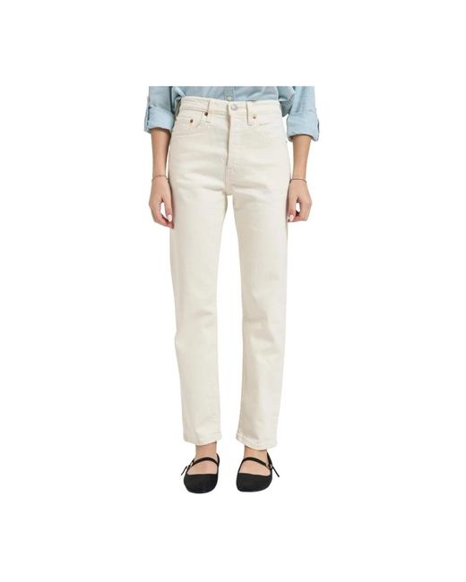 Levi's Jeans ,Katoen 501 Cropped Jeans in het Natural