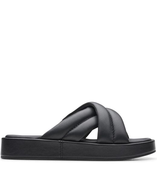 Clarks Schoenen ,Zwart ,Leer Slippers in het Black