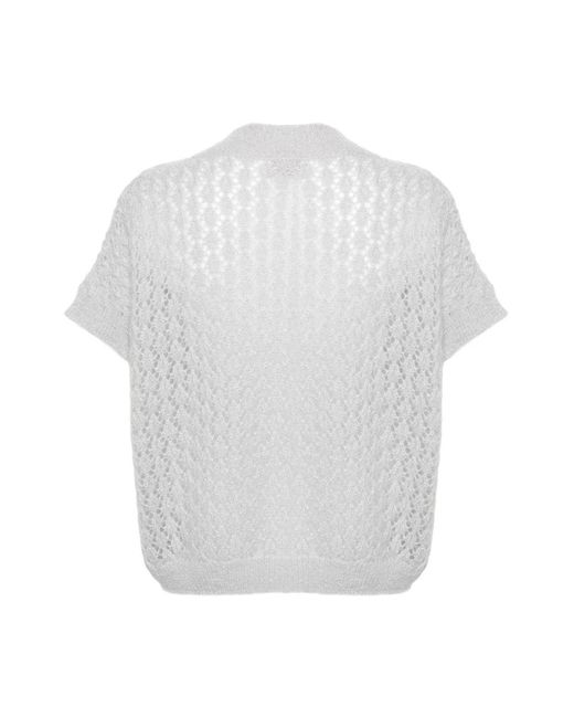 Eleventy White V-Neck Knitwear