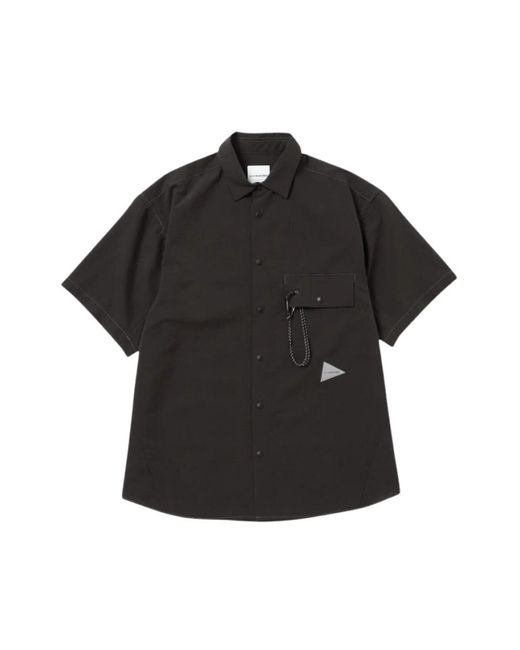 And Wander Black Short Sleeve Shirts for men