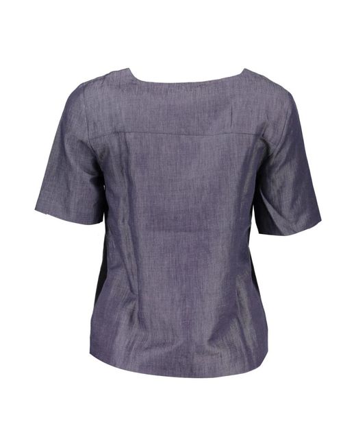 Gant Overhemden ,Blauw ,T-Shirts in het Purple