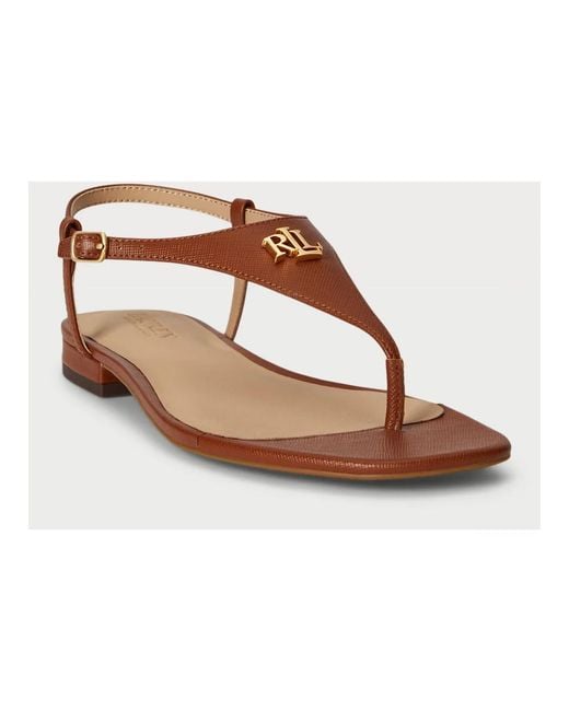 Ralph Lauren Brown Flat Sandals