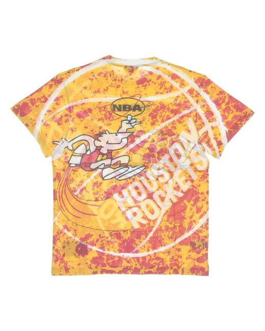 Mitchell & Ness Tops ,Veelkleurig ,Katoen Nba Jumbotron Tee Hardwood Classics in het Orange voor heren