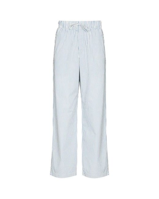 Pantaloni a righe blu/bianco con vita elastica di Tekla in Blue da Uomo