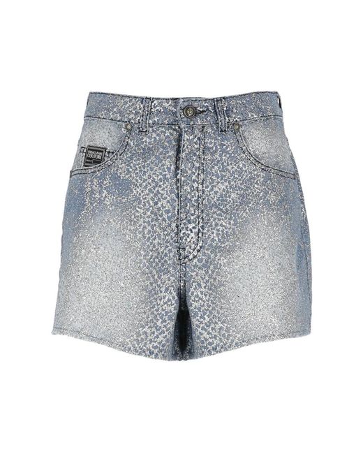 Versace Gray Denim Shorts