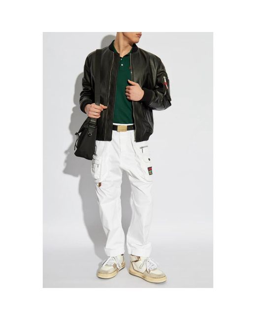 DSquared² Leren Bomberjack in het Black voor heren