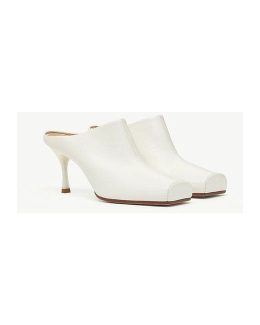 MM6 by Maison Margiela White Heeled Mules