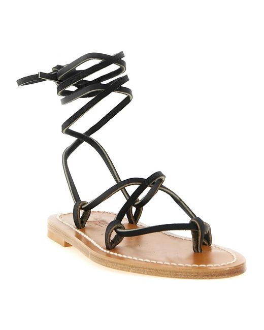 K. Jacques Metallic Flat Sandals