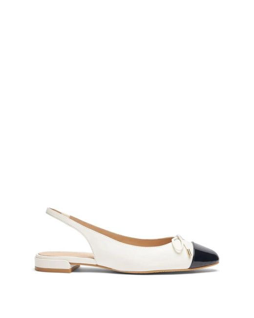 Stuart Weitzman Natural , SLEEK BOW SLINGBACK FLAT, LOAFER UND FLACHE SCHUHE,