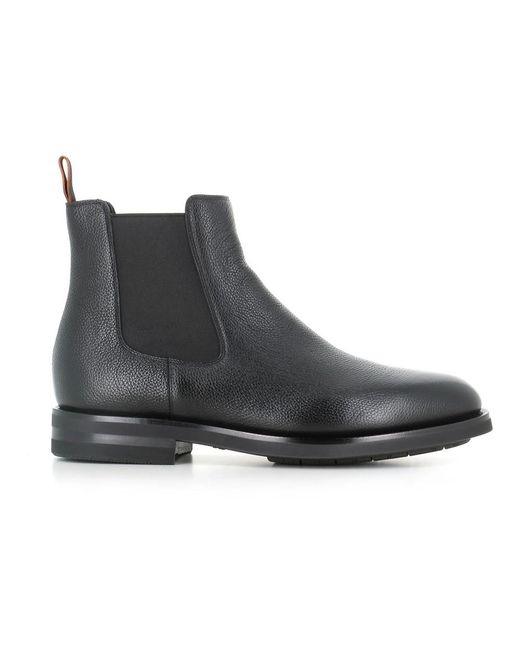 Santoni Black Chelsea Boots for men