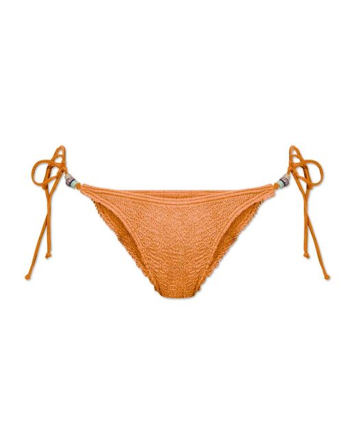 Bondeye Beaded Bikini Bottom in het Orange