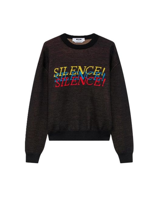 Round-Neck Knitwear MSGM de hombre de color Black