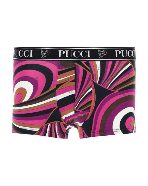 Emilio Pucci Stretch Baumwoll Boxer Set in Purple für Herren